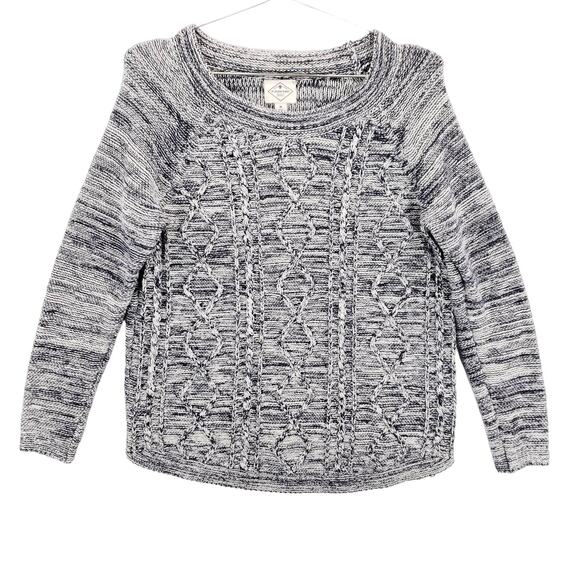 St. John's Bay Sweaters - St Johns Bay Sweater Womens M Black White Long Sleeve Scoop Neck Knit Pullover